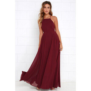 Lulus Mythical Kind Of Love Wine Red Maxi Dress - Size X-Small